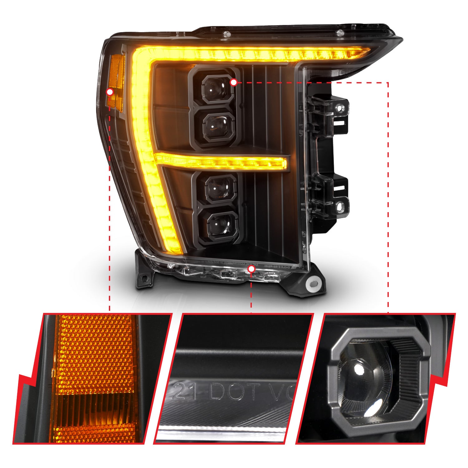 ANZO USA 111593X-R - Z-SERIES FULL LED PROJECTOR HEADLIGHTS PASSENGER SIDE 3