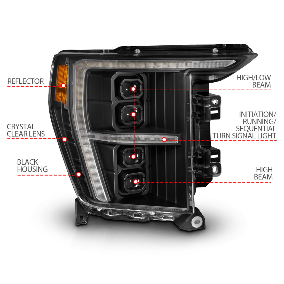 ANZO USA 111593X-R - Z-SERIES FULL LED PROJECTOR HEADLIGHTS PASSENGER SIDE 4
