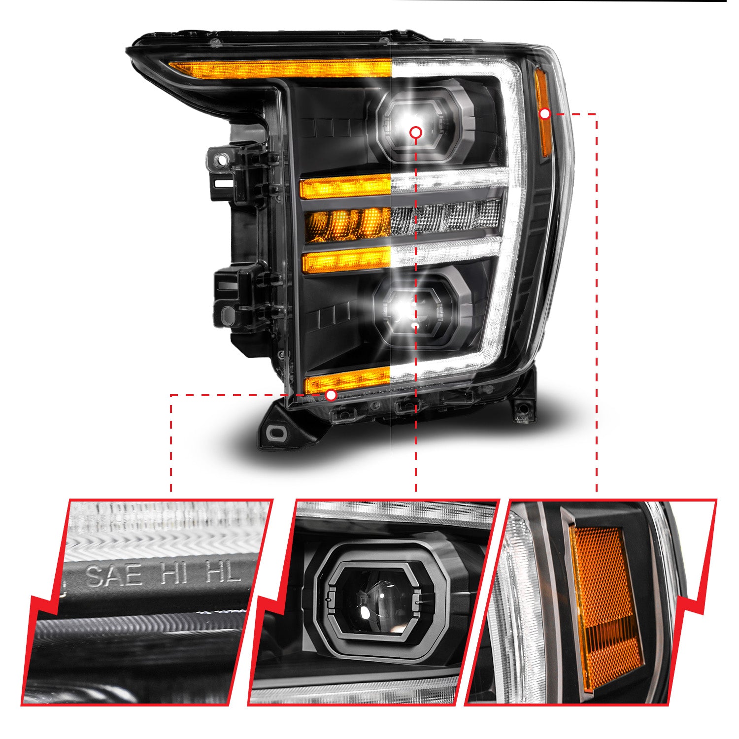 ANZO USA 111594-L - LED Projector Headlights 5