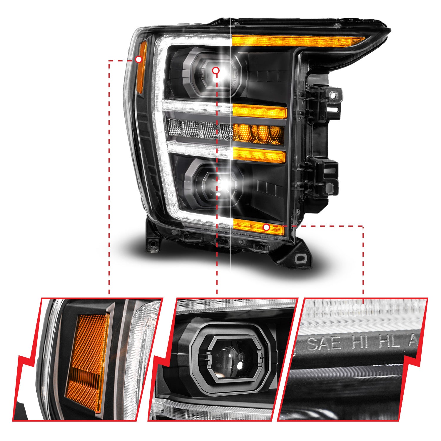 ANZO USA 111594-R - LED Projector Headlights 5