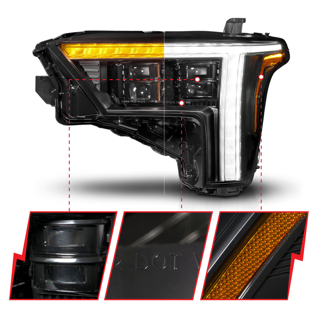 ANZO USA NA ANZO USA 111599X-L - Z-SERIES FULL LED PROJECTOR HEADLIGHTS DRIVER SIDE