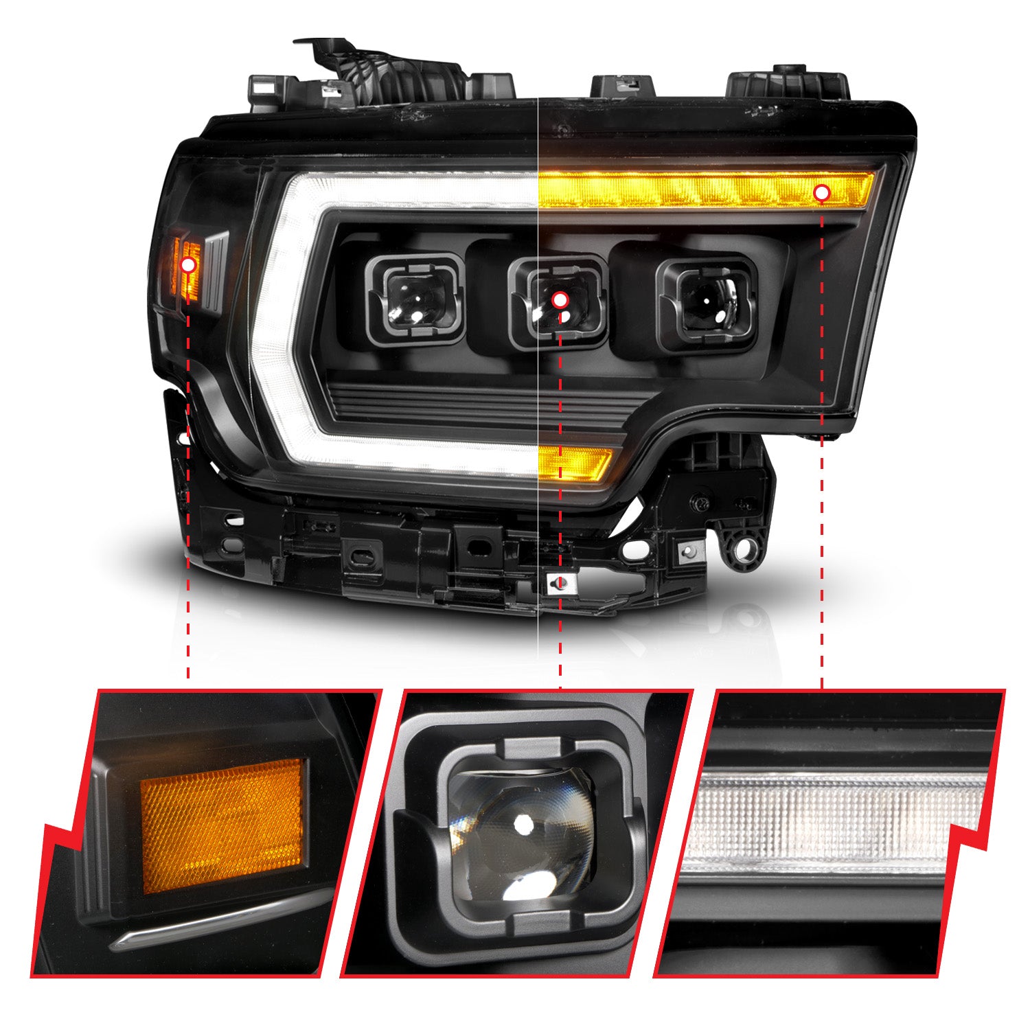 ANZO USA 111601X-R - LED Projector Headlight 3
