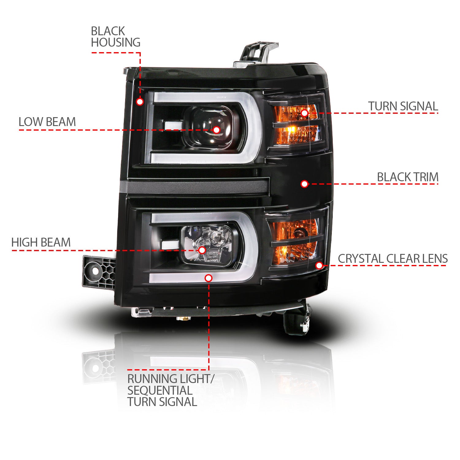 ANZO USA 111617 - Headlight Assembly