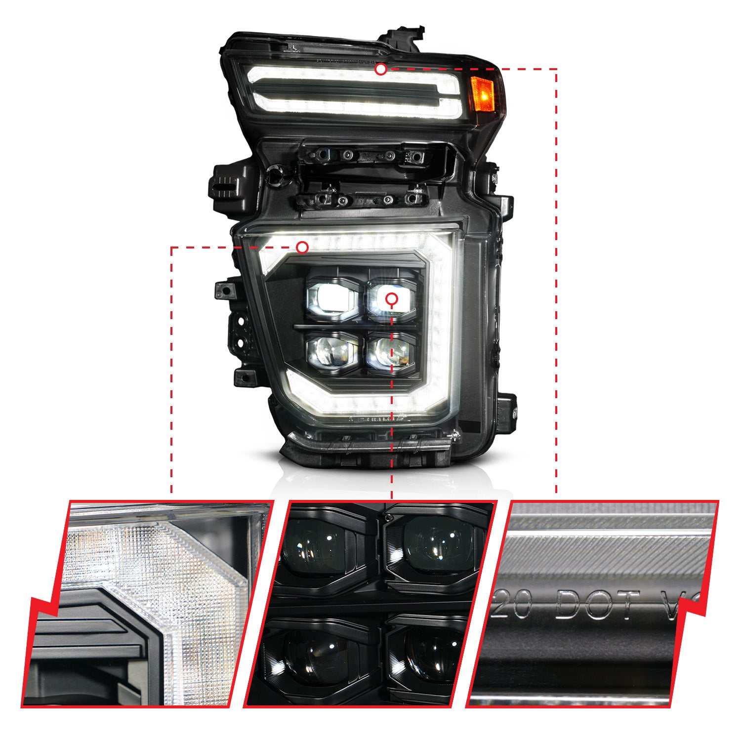 ANZO USA 111619X-R - Headlight Assembly