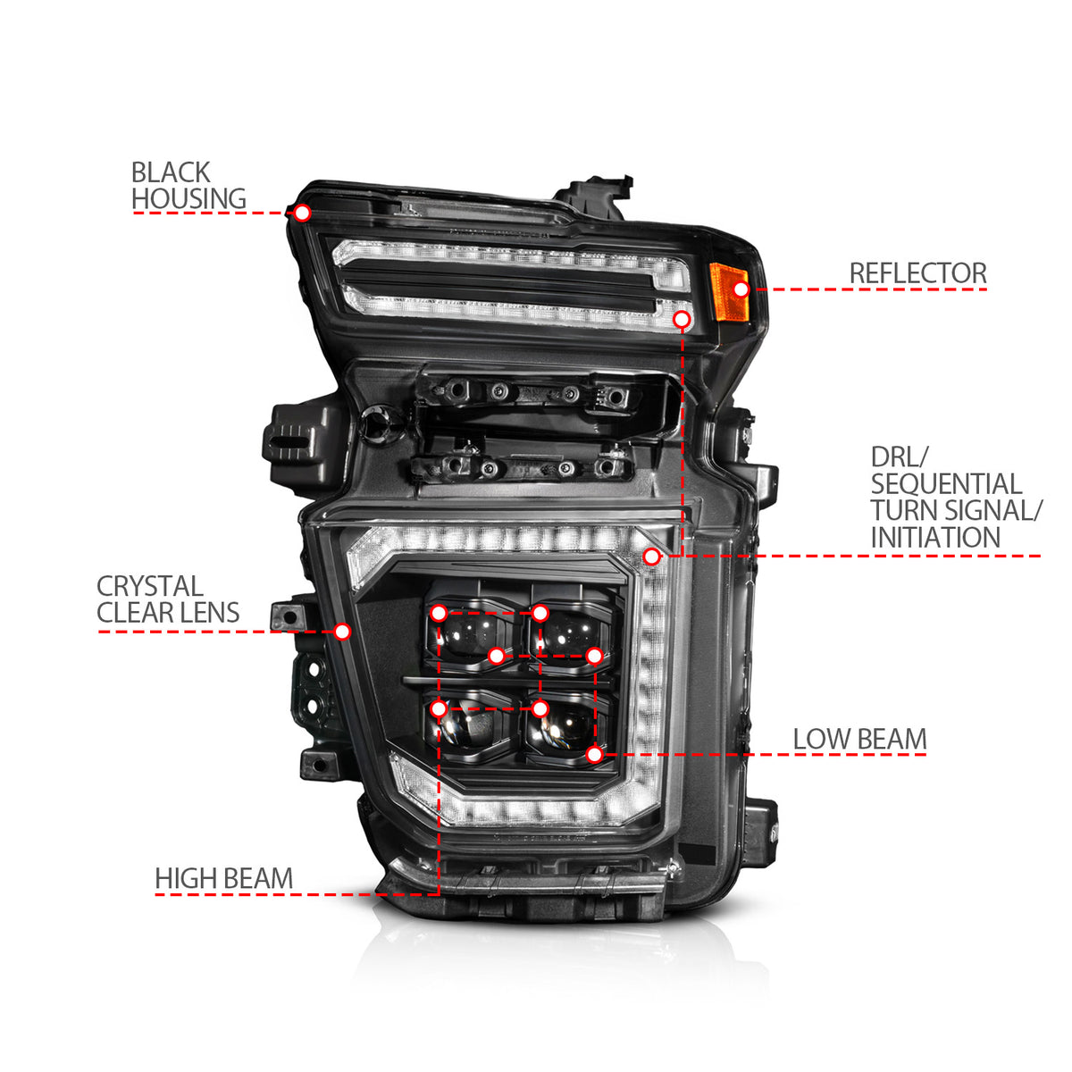 ANZO USA 111619X-R - Headlight Assembly