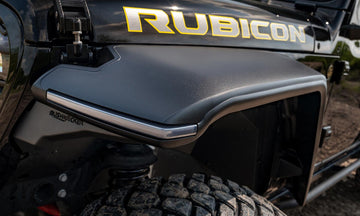 Bushwacker 11950-07 - Black Hyperform Flat Style Textured Finish 4 Pc Set Fender Flares For 2018-2023 Jeep Wrangler Bushwacker 1