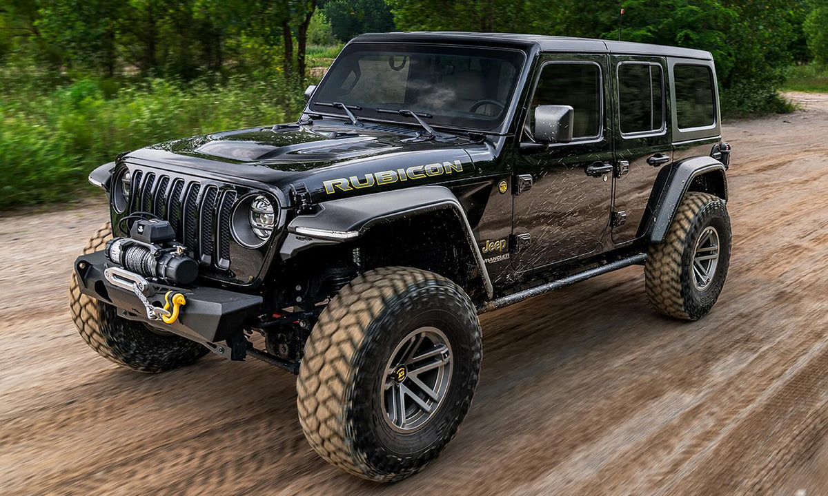 Bushwacker 11950-07 - Black Hyperform Flat Style Textured Finish 4 Pc Set Fender Flares For 2018-2023 Jeep Wrangler Bushwacker 3