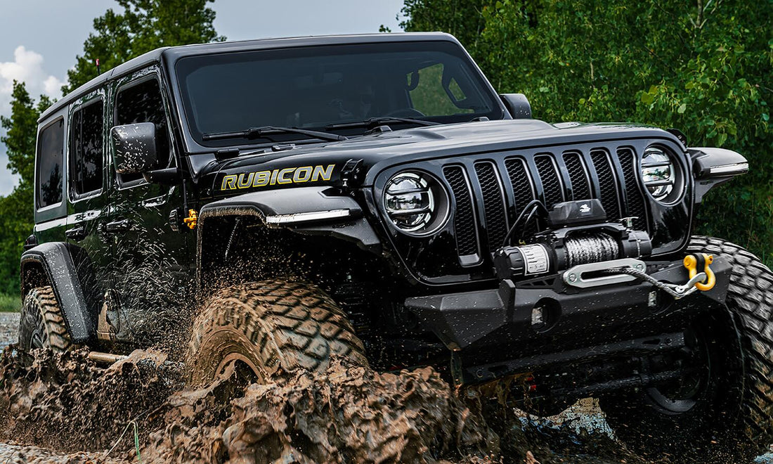 Bushwacker 11950-07 - Black Hyperform Flat Style Textured Finish 4 Pc Set Fender Flares For 2018-2023 Jeep Wrangler Bushwacker 4