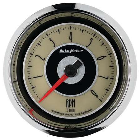 AutoMeter 1196 - GAUGE, TACHOMETER, 3 3/8", 8K RPM, IN-DASH, CRUISER 3