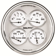 AutoMeter 1210 - GAUGE, QUAD, 5", 240OE-33OF, ELEC, OLD TYME WHITE II 3