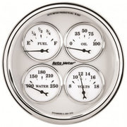 AutoMeter 1210 - GAUGE, QUAD, 5", 240OE-33OF, ELEC, OLD TYME WHITE II 4