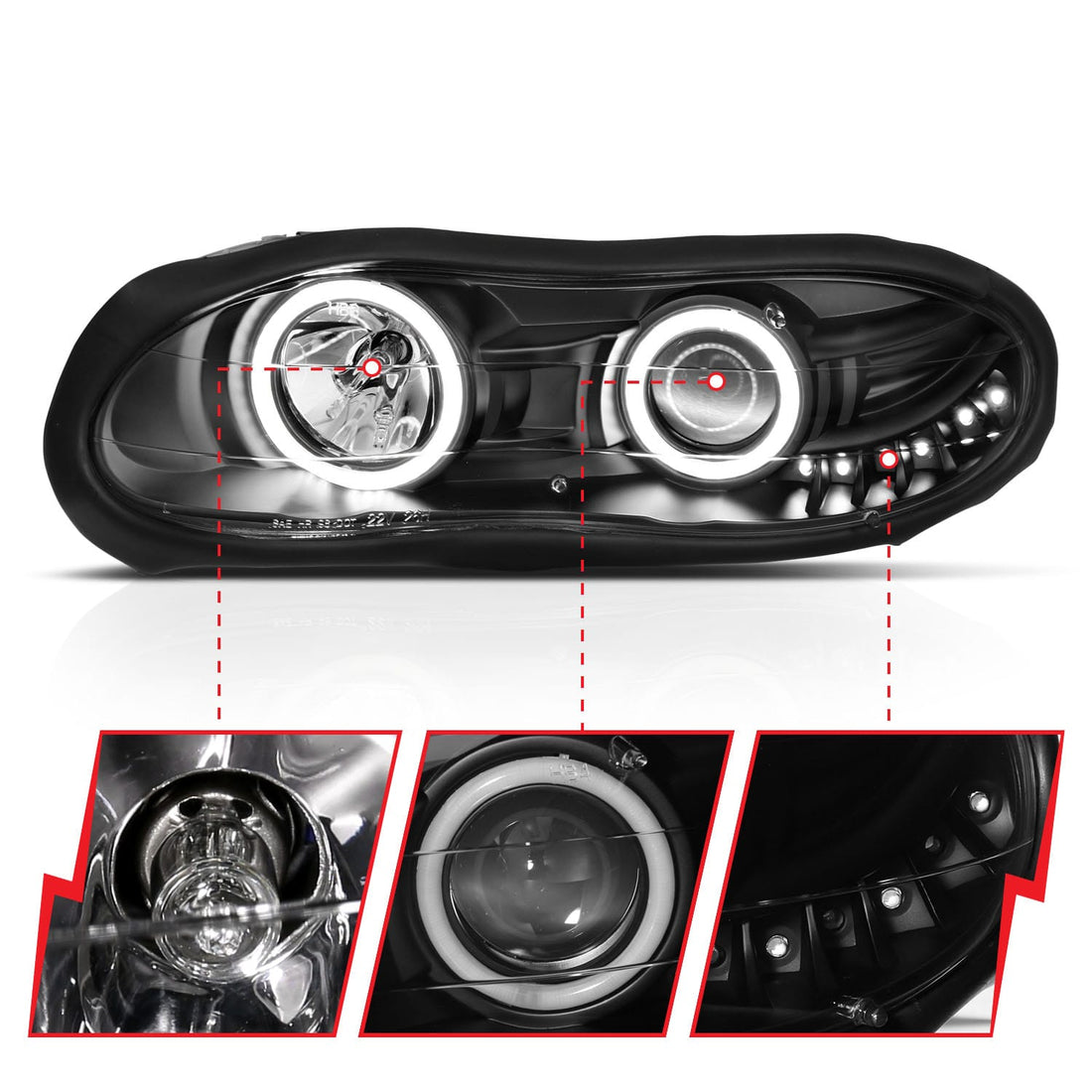 ANZO USA Electrical Lighting and Body ANZO USA 121160 Headlight Set