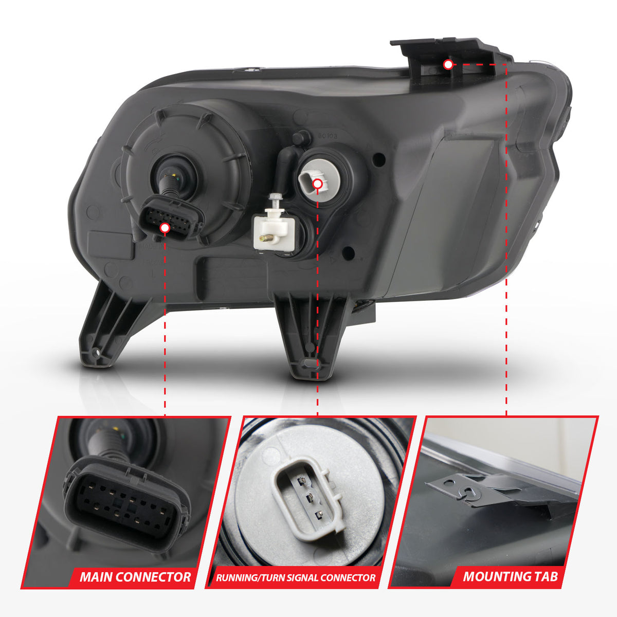 ANZO USA 121572 - LED Projector Headlight Set 4