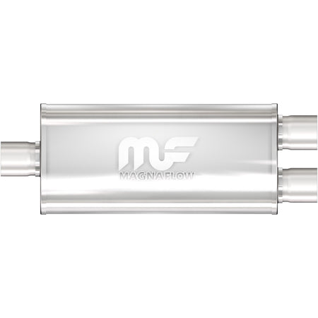 MagnaFlow Exhaust Products 12258 - Straight-Through Performance Muffler; 2.5/2.25in. Center/Dual; 5x18x8 Body 1