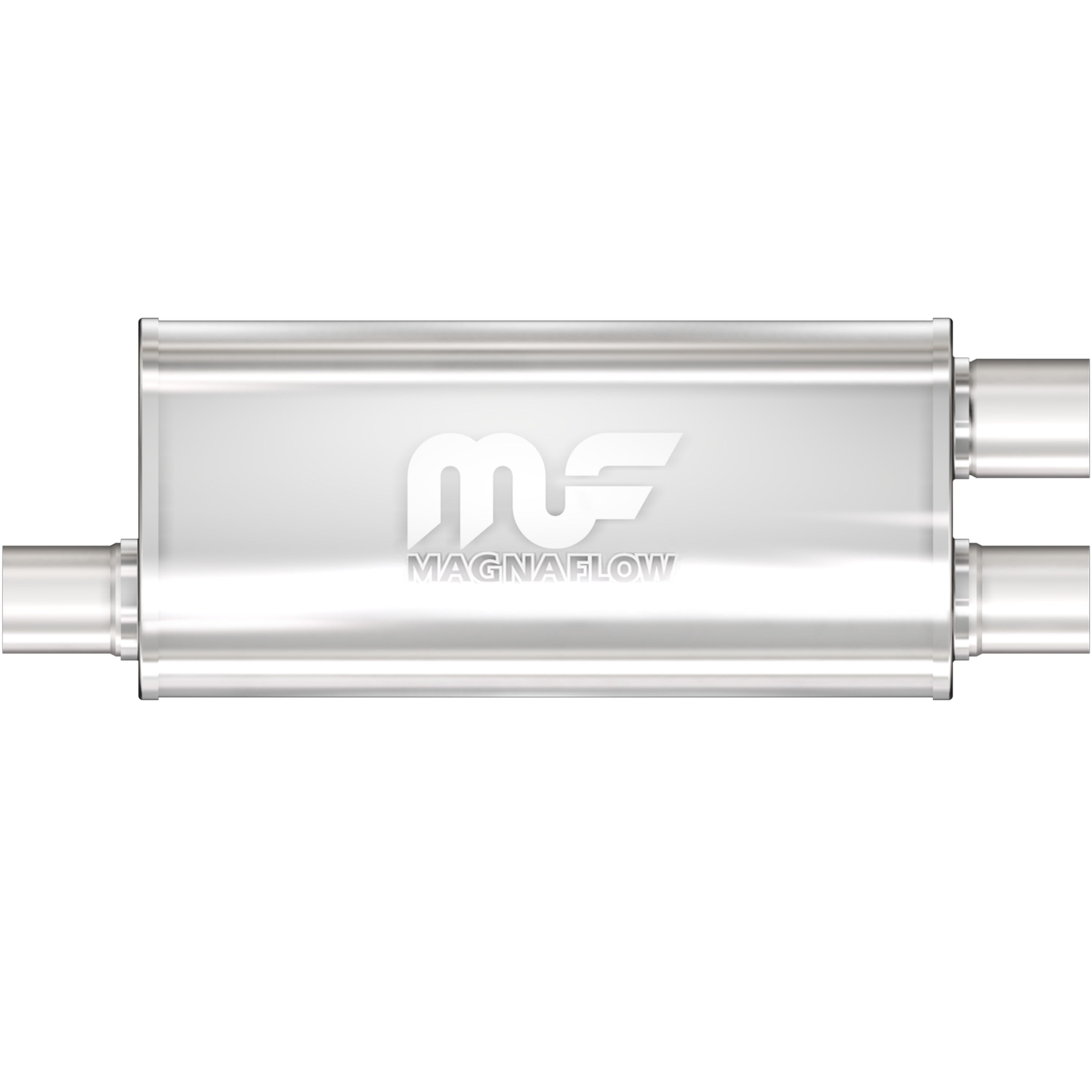 MagnaFlow Exhaust Products 12266 - Straight-Through Performance Muffler; 2.5/2.25in. Offset/Dual; 5x18x8 Body 1