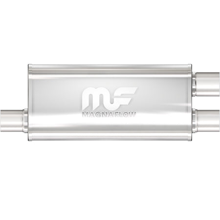 MagnaFlow Exhaust Products 12266 - Straight-Through Performance Muffler; 2.5/2.25in. Offset/Dual; 5x18x8 Body 1
