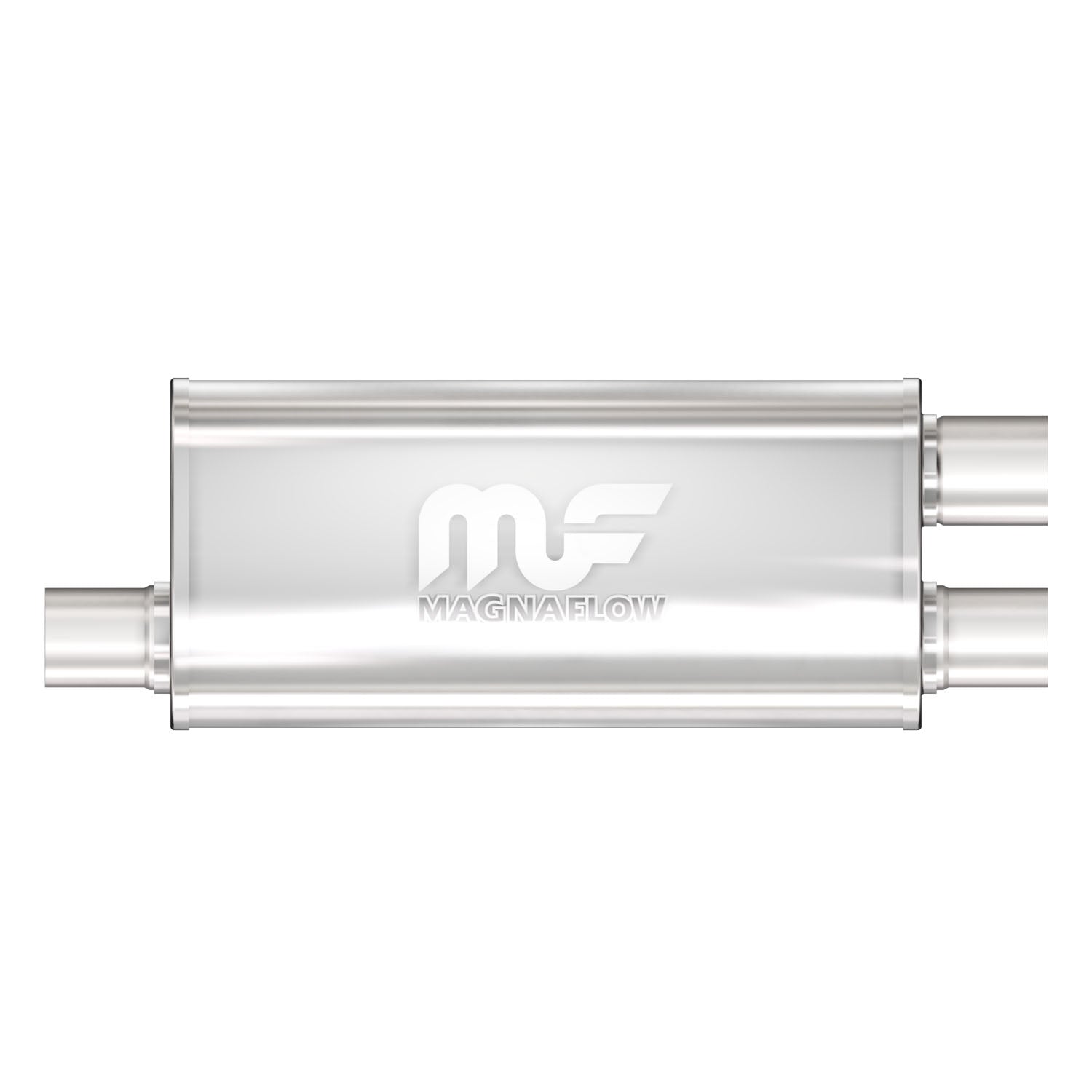 MagnaFlow Exhaust Products 12266 - Straight-Through Performance Muffler; 2.5/2.25in. Offset/Dual; 5x18x8 Body 5
