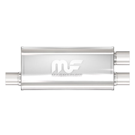 MagnaFlow Exhaust Products 12266 - Straight-Through Performance Muffler; 2.5/2.25in. Offset/Dual; 5x18x8 Body 5