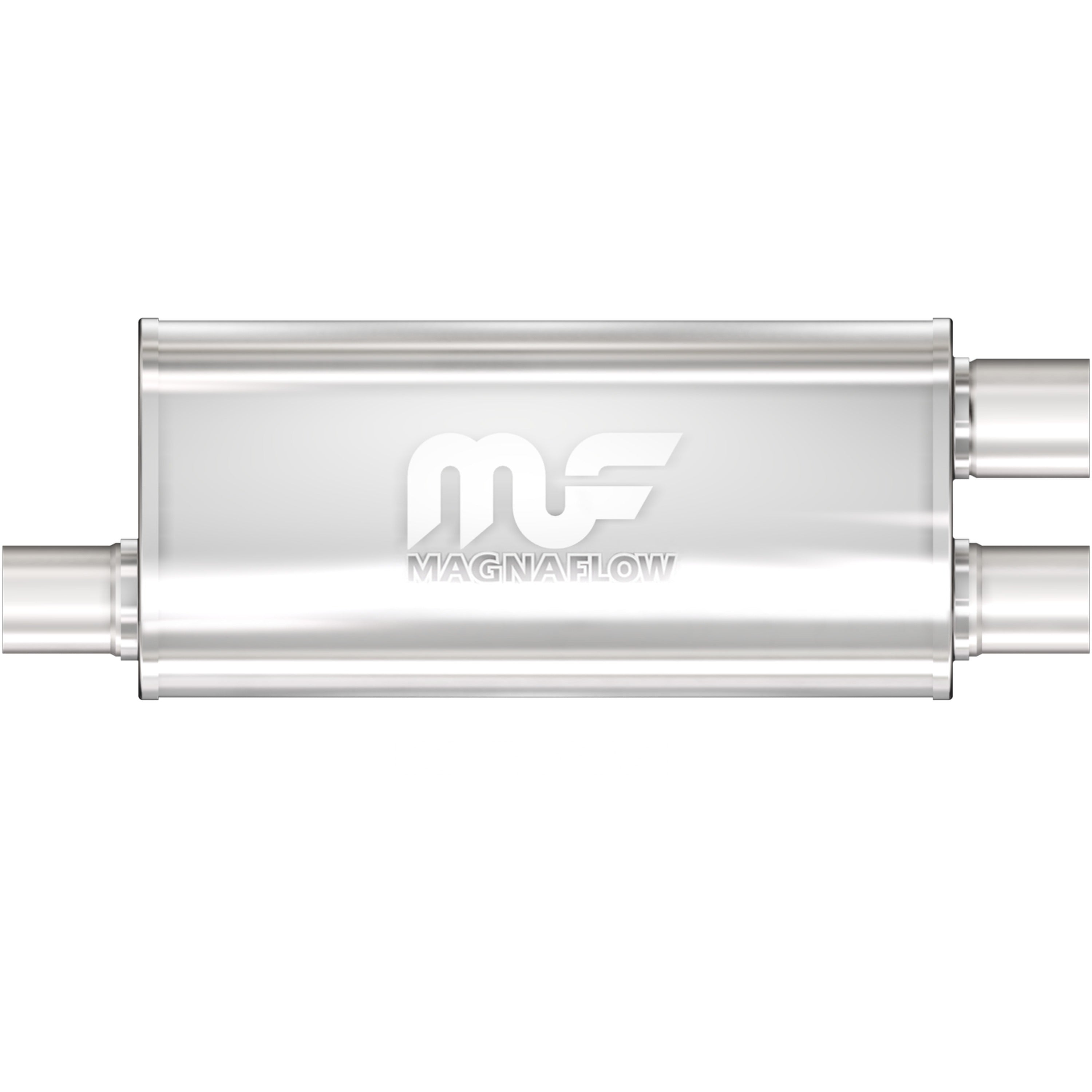 MagnaFlow Exhaust Products 12267 - Straight-Through Performance Muffler; 3/2.5in. Offset/Dual; 5x18x8 Body 2