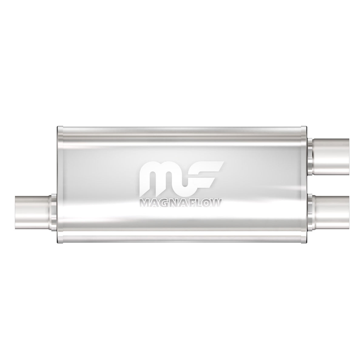 MagnaFlow Exhaust Products 12267 - Straight-Through Performance Muffler; 3/2.5in. Offset/Dual; 5x18x8 Body 5