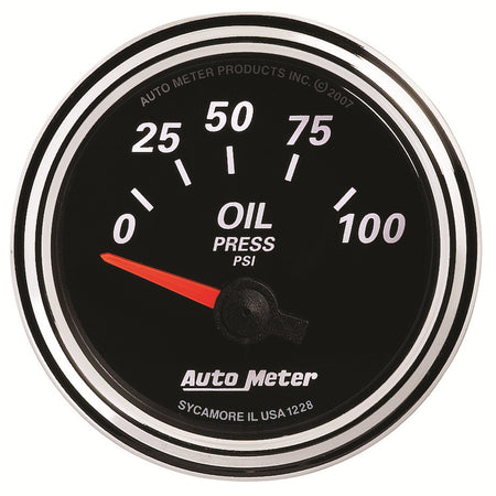 AutoMeter 1228 - GAUGE, OIL PRESS, 2 1/16", 100PSI, ELEC, DESIGNER BLACK II 3