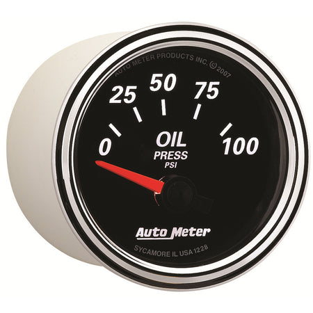 AutoMeter 1228 - GAUGE, OIL PRESS, 2 1/16", 100PSI, ELEC, DESIGNER BLACK II 5