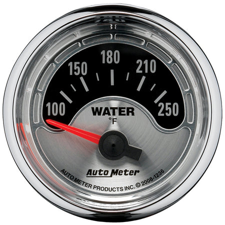 AutoMeter 1236 - GAUGE, WATER TEMP, 2 1/16", 250?F, ELEC, AMERICAN MUSCLE 3
