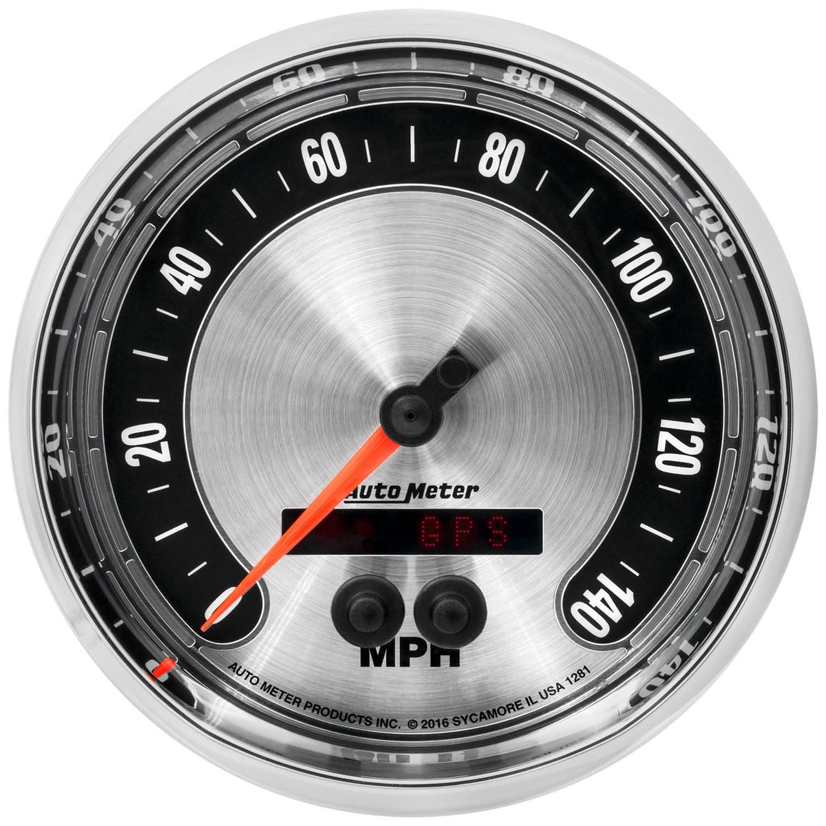 AutoMeter 1281 - GAUGE, SPEEDOMETER, 5", 140MPH, GPS, AMERICAN MUSCLE 3
