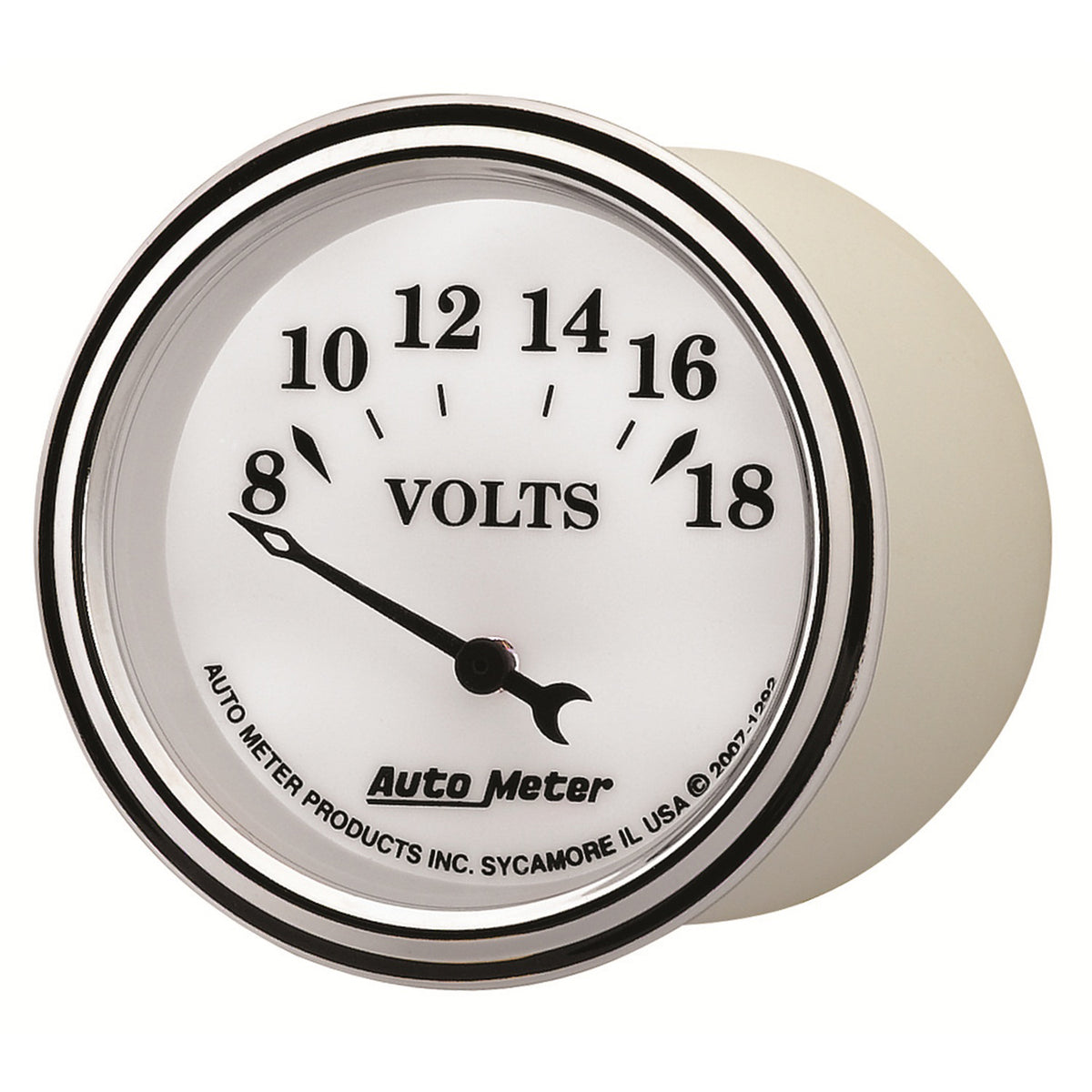AutoMeter 1292 - GAUGE, VOLTMETER, 2 1/16", 18V, ELEC, OLD TYME WHITE II 4
