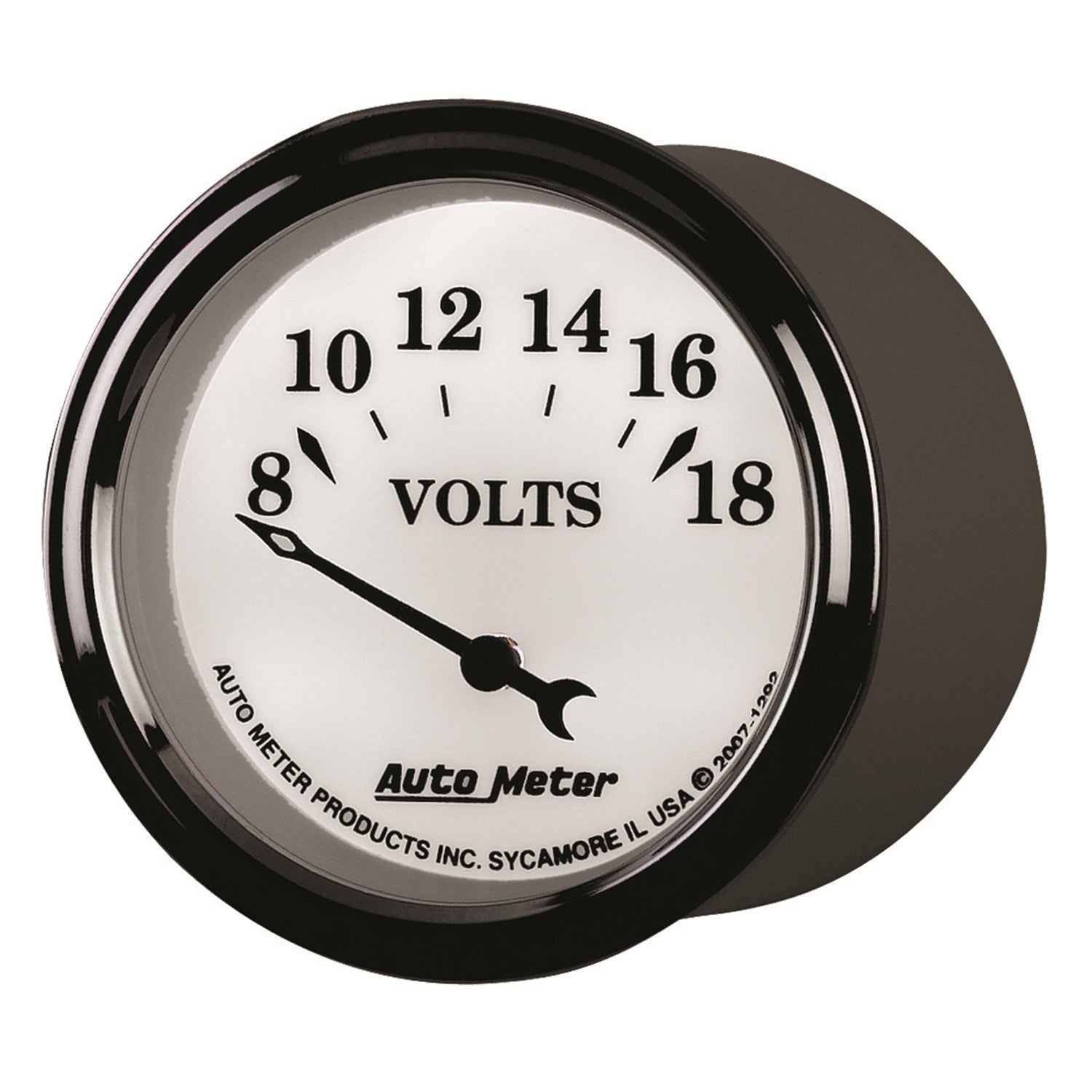 AutoMeter 1292 - GAUGE, VOLTMETER, 2 1/16", 18V, ELEC, OLD TYME WHITE II 5