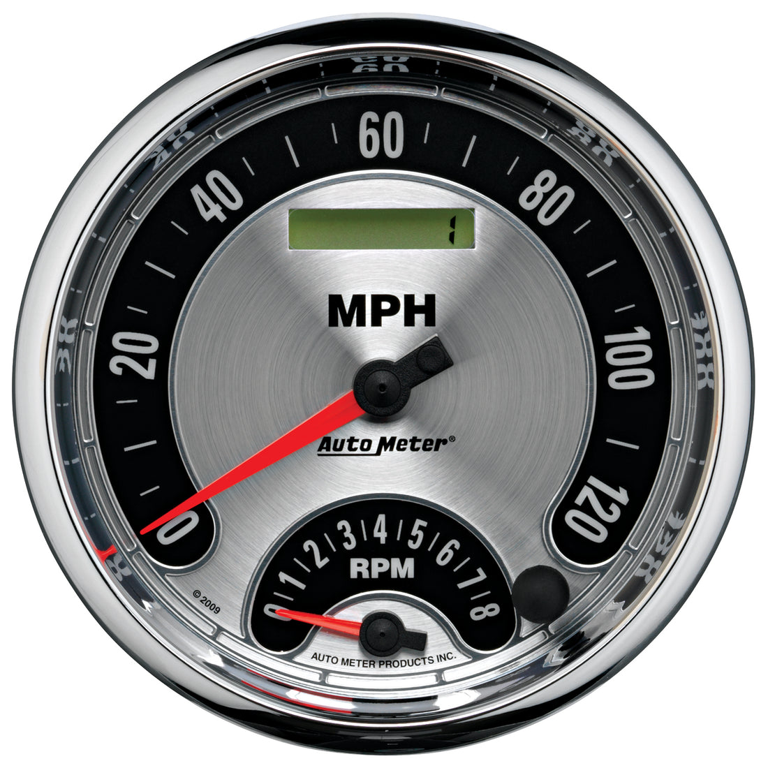 AutoMeter 1295 - GAUGE, TACH/SPEEDO, 5", 160MPH & 8K RPM, ELEC. PROGRAM., AMER. MUSCLE 3