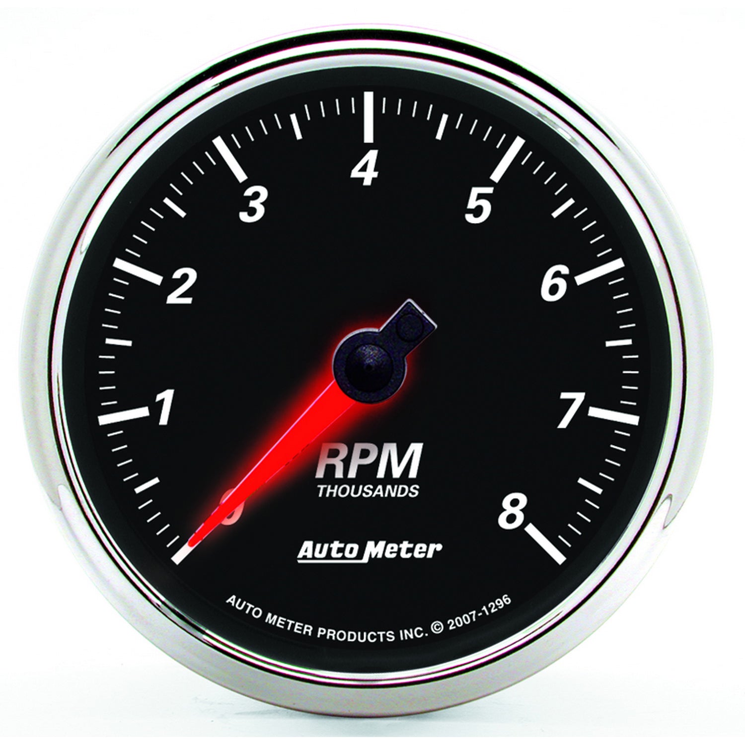 AutoMeter 1296 - GAUGE, TACHOMETER, 3 3/8", 8K RPM, IN-DASH, DESIGNER BLACK II 3