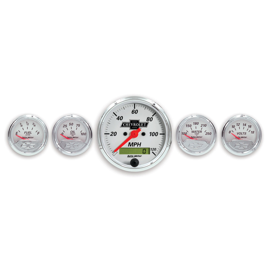 AutoMeter 1302-00408 - GAUGE KIT, 5 PC., 3 1/8" & 2 1/16", ELEC. SPEEDO., CHEVROLET HERITAGE BOWTIE 3