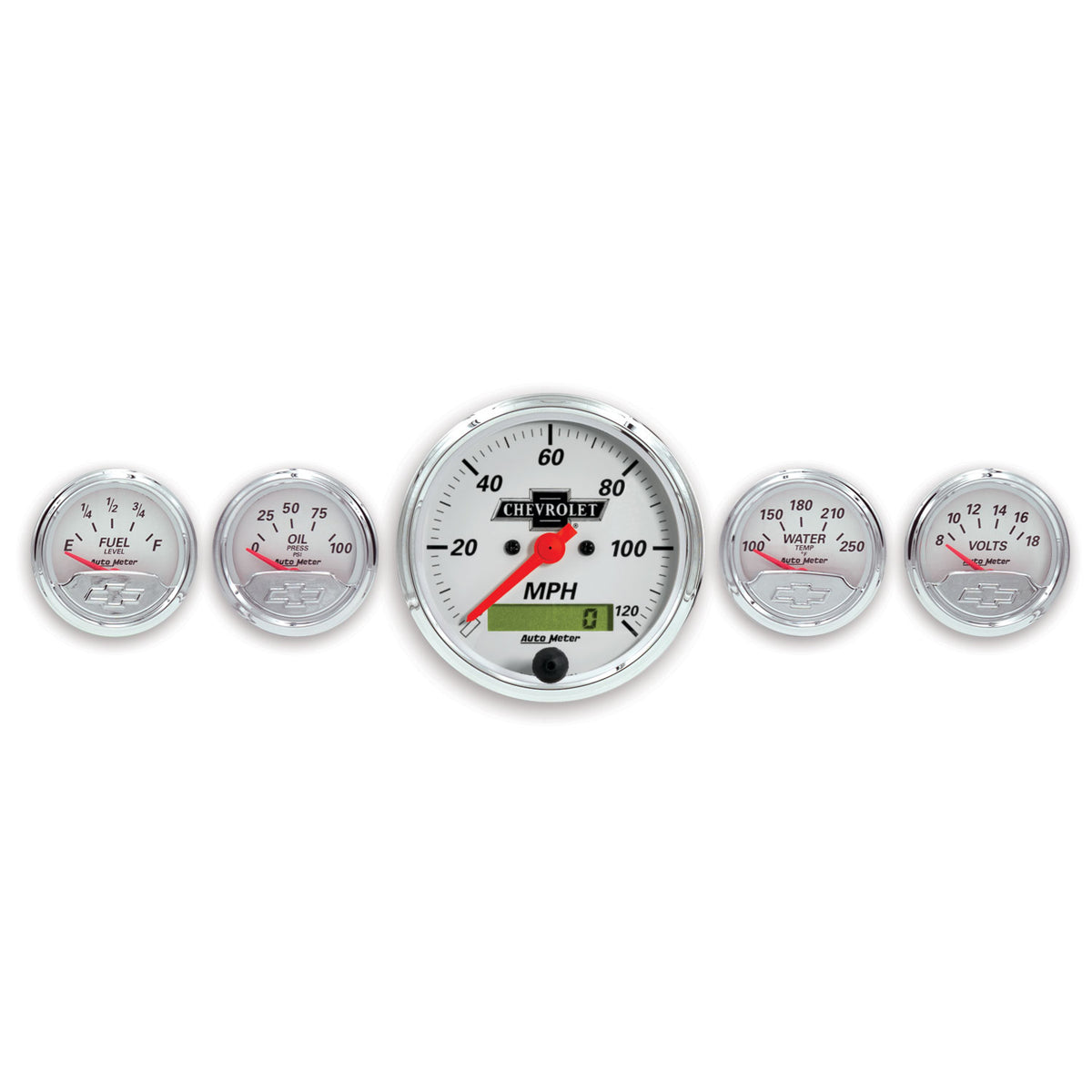AutoMeter 1302-00408 - GAUGE KIT, 5 PC., 3 1/8" & 2 1/16", ELEC. SPEEDO., CHEVROLET HERITAGE BOWTIE 3