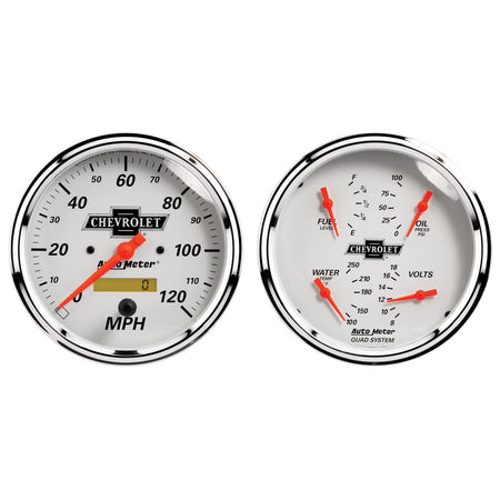 AutoMeter 1303-00408 - GAUGE KIT, 2 PC., QUAD & SPEEDOMETER, 5", CHEVROLET HERITAGE BOWTIE 3