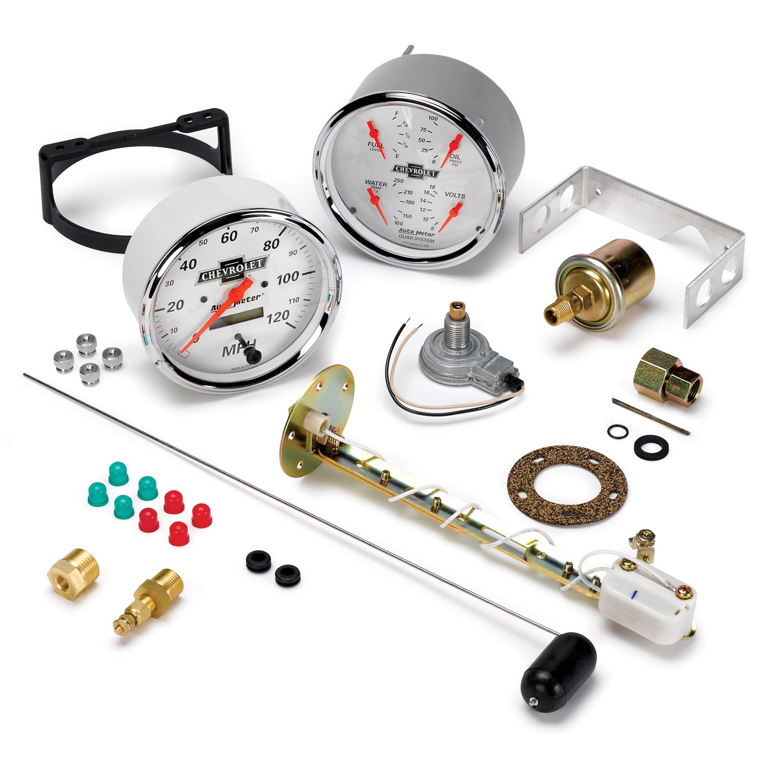 AutoMeter 1303-00408 - GAUGE KIT, 2 PC., QUAD & SPEEDOMETER, 5", CHEVROLET HERITAGE BOWTIE 4