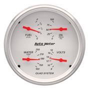 AutoMeter 1310 - GAUGE, QUAD, 5", 240OE-33OF, ELEC, ARCTIC WHITE 3