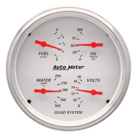 AutoMeter 1310 - GAUGE, QUAD, 5", 240OE-33OF, ELEC, ARCTIC WHITE 3