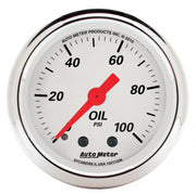 AutoMeter 1321 - GAUGE, OIL PRESS, 2 1/16", 100PSI, MECH, ARCTIC WHITE 5