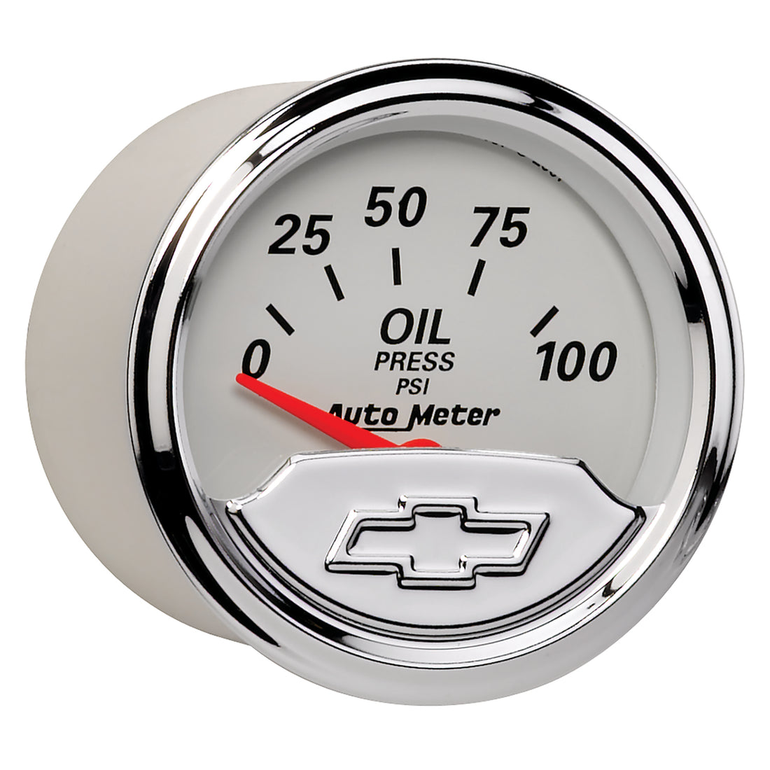 AutoMeter 1327-00408 - GAUGE, OIL PRESS, 2 1/16", 100PSI, ELEC, CHEVROLET HERITAGE BOWTIE