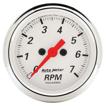AutoMeter 1397 - GAUGE, TACHOMETER, 2 1/16", 7K RPM, IN-DASH, ARCTIC WHITE 3