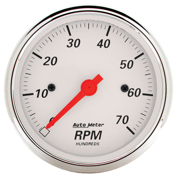 AutoMeter 1398 - GAUGE, TACHOMETER, 3 1/8", 7K RPM, IN-DASH, ARCTIC WHITE 3