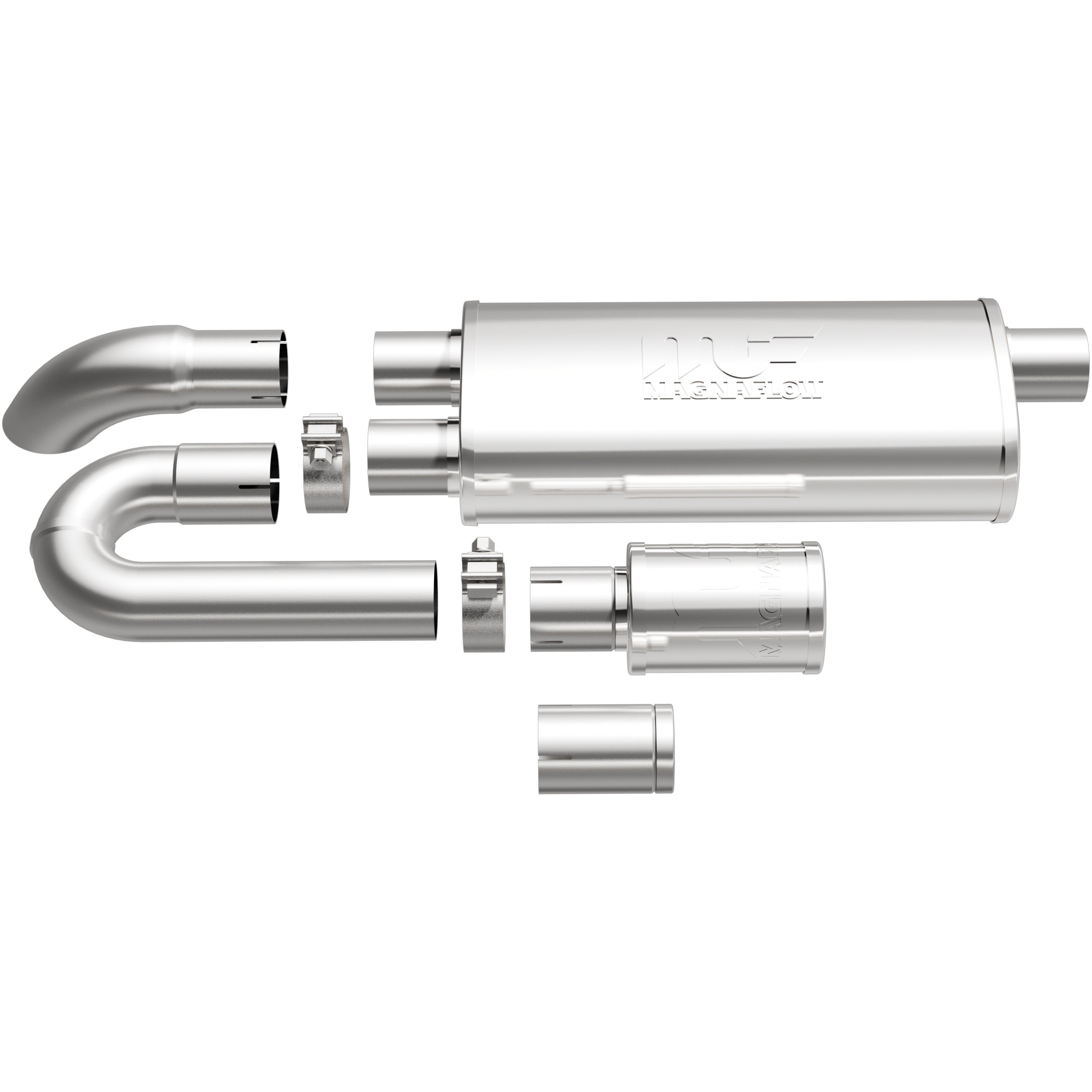 MagnaFlow Exhaust Products 14006 - Universal xMOD Performance Muffler; 2.5in. Offset/Dual; 5x18x8 Body 3