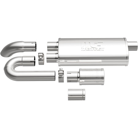MagnaFlow Exhaust Products 14006 - Universal xMOD Performance Muffler; 2.5in. Offset/Dual; 5x18x8 Body 3