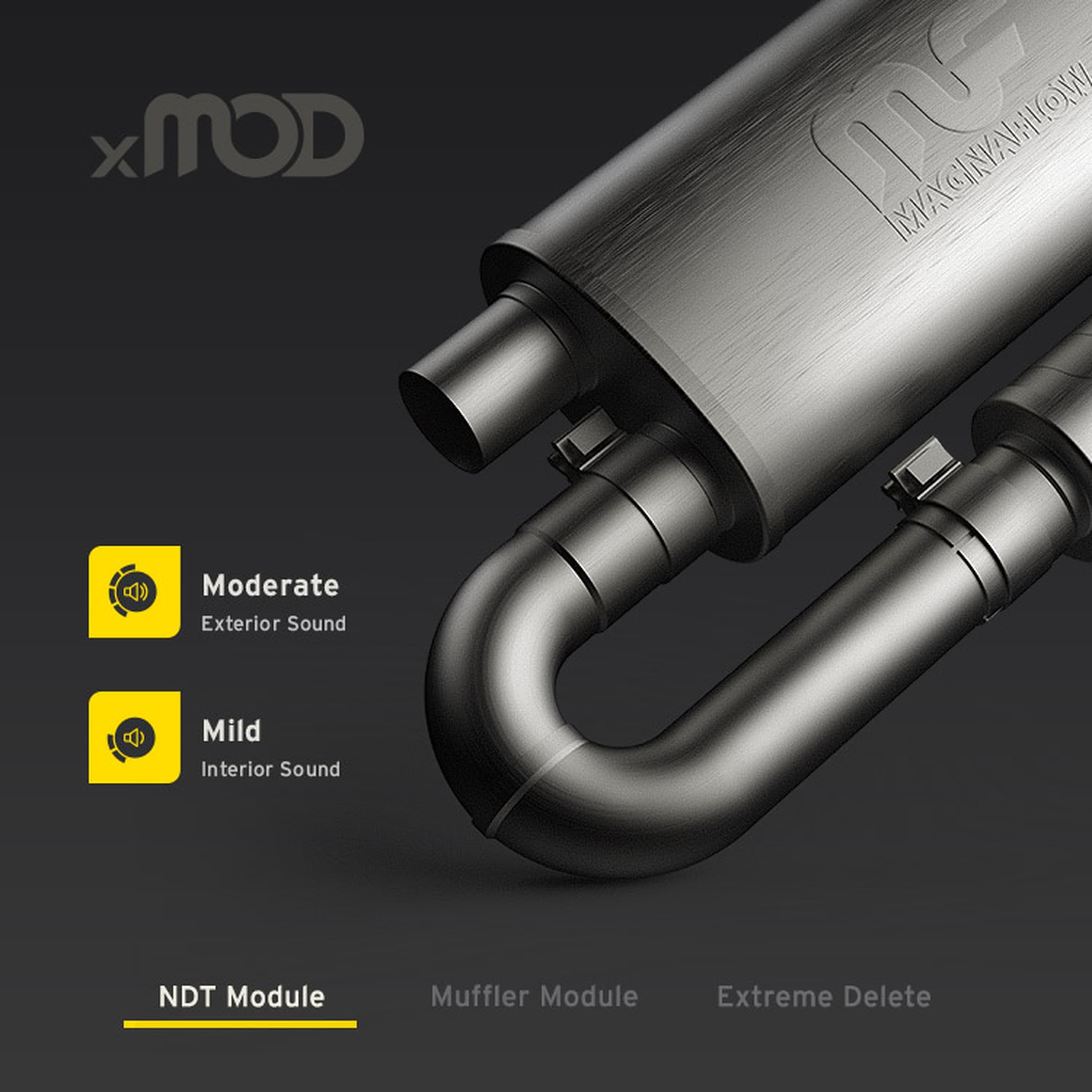 MagnaFlow Exhaust Products NA MagnaFlow Exhaust Products 14009 - Universal xMOD Performance Muffler; 3in. Offset/Dual; 5x18x8 Body