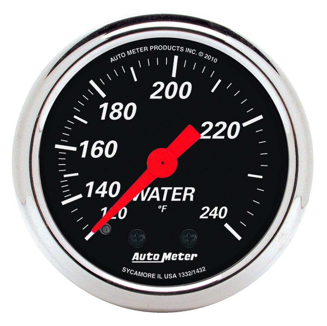 AutoMeter 1432 - GAUGE, WATER TEMP, 2 1/16", 120-240?F, MECH, DESIGNER BLACK 5