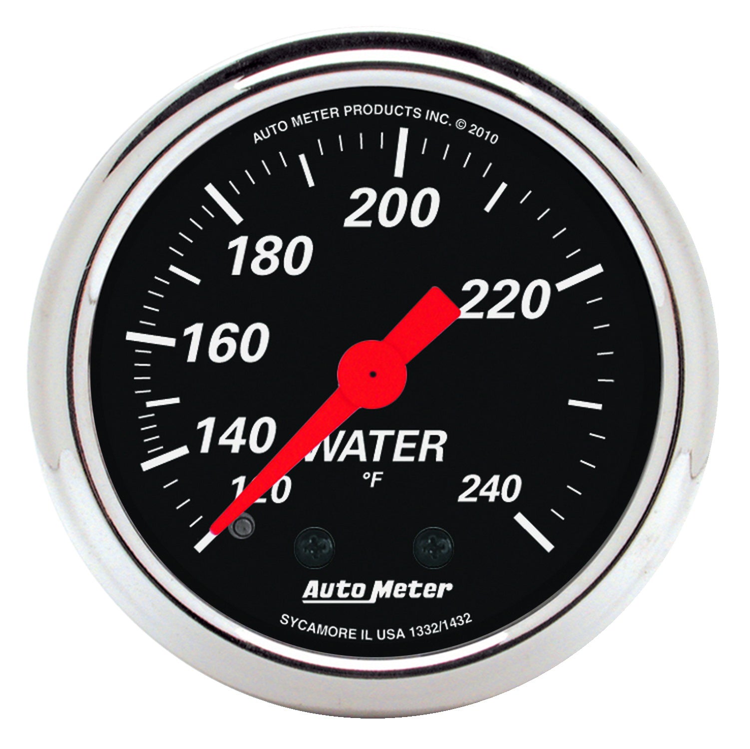 AutoMeter 1432 - GAUGE, WATER TEMP, 2 1/16", 120-240?F, MECH, DESIGNER BLACK 5