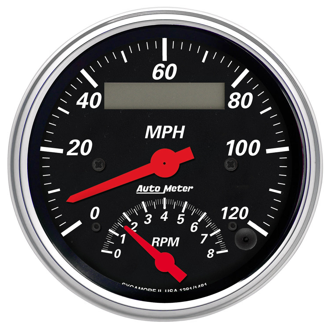 AutoMeter 1481 - GAUGE, TACH/SPEEDO, 3 3/8", 120MPH & 8K RPM, ELEC. PROGRAM., DESIGNER BLK 3