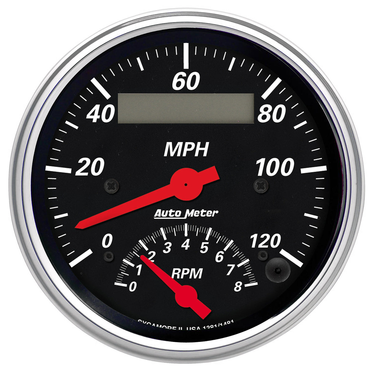 AutoMeter 1481 - GAUGE, TACH/SPEEDO, 3 3/8", 120MPH & 8K RPM, ELEC. PROGRAM., DESIGNER BLK 3