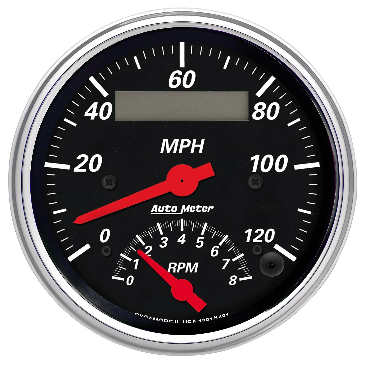 AutoMeter 1481 - GAUGE, TACH/SPEEDO, 3 3/8", 120MPH & 8K RPM, ELEC. PROGRAM., DESIGNER BLK 3